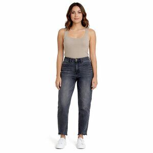 Calvin Klein Black Wash Straight Leg Distressed Hem Jeans Size 26